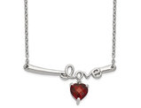 1.30 Carat (ctw) Garnet Love Necklace in Sterling Silver